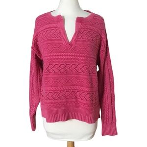 Sundance Rita Easy Cableknit V Neck Sweater